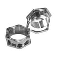 thumbnail image 3 of Pair of Surgical Steel Screw Fit Hexagon Tunnels Clear CZ Jewels Ear Plugs, 3 of 11