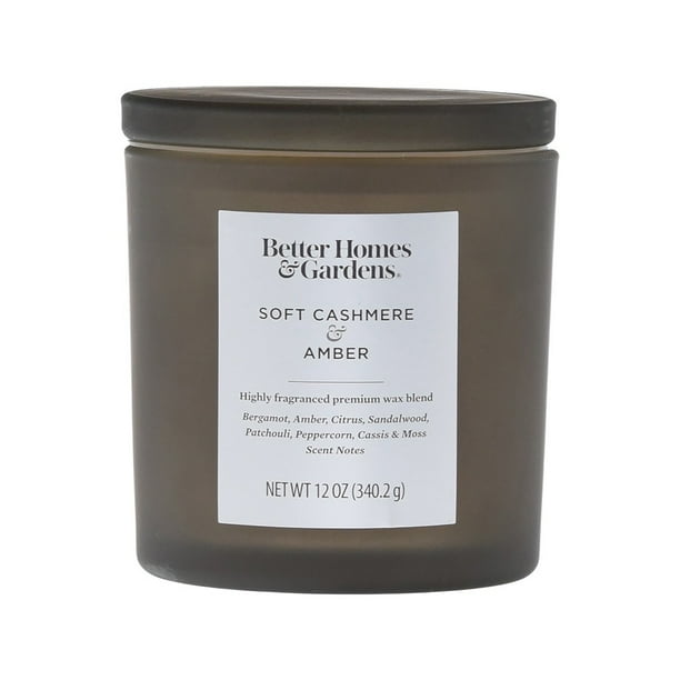 Better Homes & Gardens Soft Cashmere & Amber 12oz 2wick Candle with