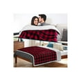 thumbnail image 6 of Omsix Black and Red Buffalo Plaid Fleece Blanket Queen Size, Soft Flannel Bed Blanket, Checkered Decorative Couch Sofa Blanket & Throws, Warm Cozy Farmhouse Blanket Fall Winter Gift, 90x90, 6 of 7