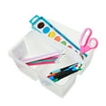 thumbnail image 3 of Storex Small Rectangular Plastic Caddy, Desktop Craft and Hobby Organizer, 8.75’’ x 7.67’’ x 4.44’’, Clear, 3 of 6