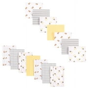 Hudson Baby Unisex Baby Cotton Flannel Burp Cloths and Receiving Blankets, 14-Piece, Ya Dig?, One Size