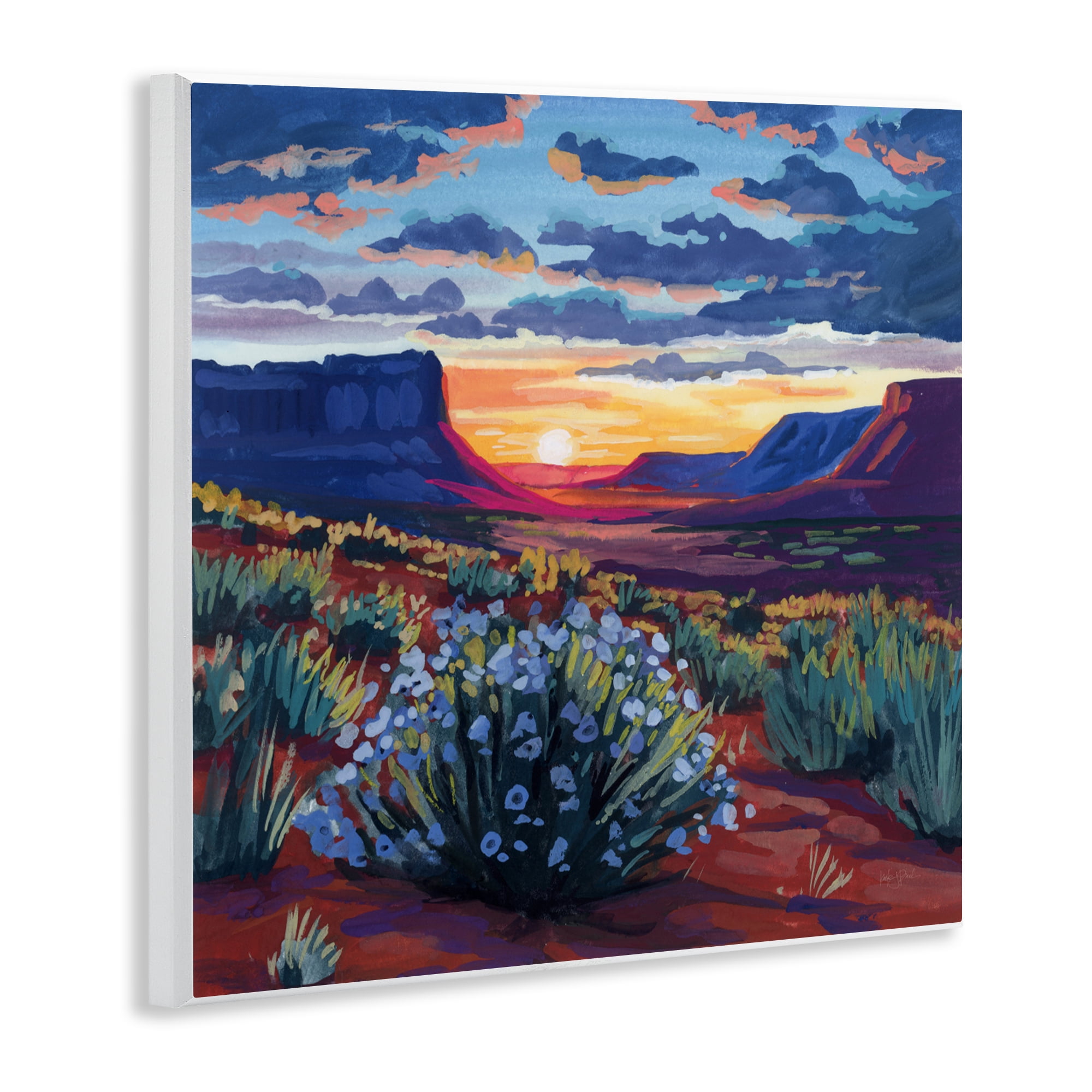 Stupell Industries Desert Sunset on Blooming Bush Wall Plaque Art, design by Kate Jarvik Birch