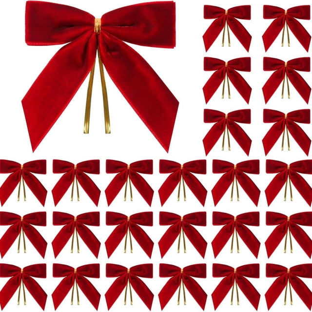 25 Lazos Navideos Pequeos De Terciopelo Burdeos, Ideales Para Decorar Coronas De Rbol De Navidad, Envolver Regalos, Bodas, Bolsitas Para Dulces, Repostera Y Decoracin Del Hogar. 12, 7, UKHBMC