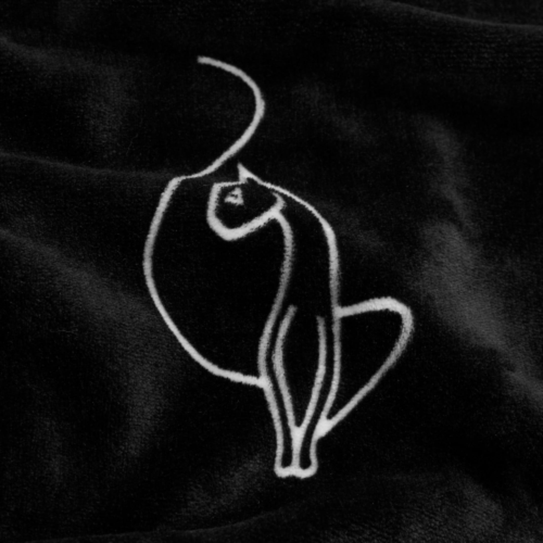 Baby Phat Oversized Plush Throw Blanket 60" x 70", Skinny Cat Black