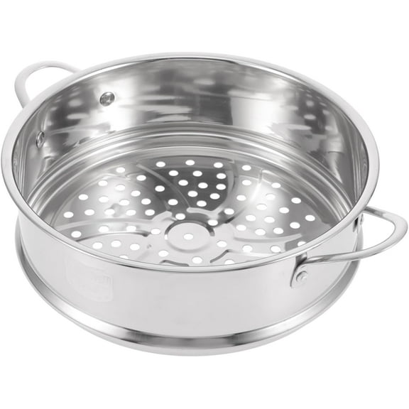 ABCISI Stainless Steel Steamer Basket with Dual Handles,  Multi-Functional Food Steamer Basket for Dumplings Buns Vegetables Seafood Eggs, Heat Distribution for Kitchen and Restaurant Use, 8 Inch