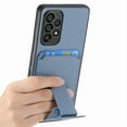 thumbnail image 2 of Magnetic Carbon Fiber Case for Samsung Galaxy A23 4G with Holder Kickstand, Fiber Texture Wallet Phone Case with Card Holder Durable Military Grade Protection Cover for Galaxy A23 4G, Blue, 2 of 10