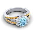 thumbnail image 3 of Diamond-Capitals 2.35 Carat Oval Cut Aquamarine & Citrine Gemstone Unique Engagement Ring for Women Solid 18K White Gold Size 10, 3 of 8
