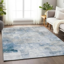 Addison Rugs Chantille Indoor/Outdoor Transitional Abstract Denim Washable Rectangle Rug, 10' x 14'