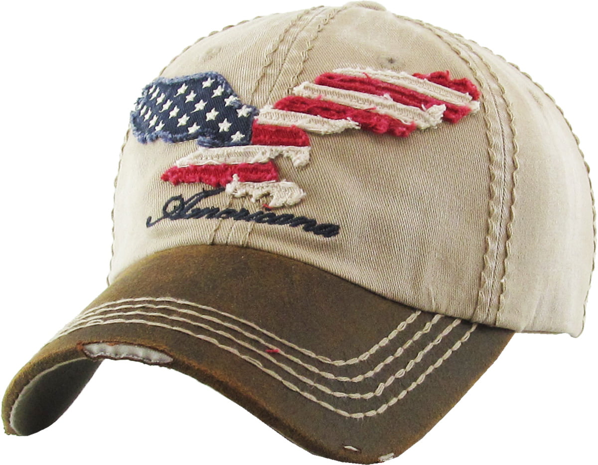 USA Flag Adult Outdoor Vintage Cotton Cowboy Hat Sports Trucker Hat Baseball Cap 