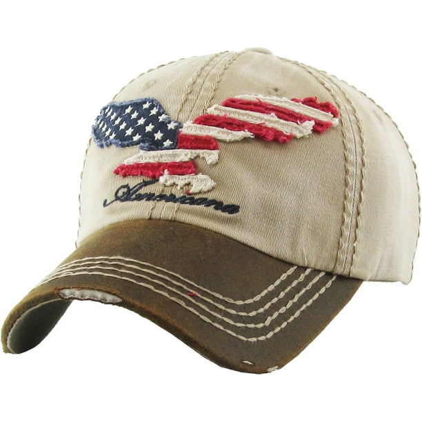Eagle Flag American Vintage Distressed Baseball Cap Dad Hat - Walmart ...