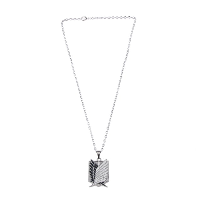 Attack On Scouting Badge Alliage Pendentif Collier Cosplay Noir