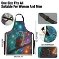 thumbnail image 3 of Kitchen Apron with 2 Pockets Adjustable waterproof Cooking Aprons for Women Men Chef Owl on Branch with Colorful Star, 3 of 7