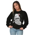 thumbnail image 5 of Christmas Santas Stocking Stuffer Cat Women Crewneck Sweatshirt Brisco Brands L, 5 of 6
