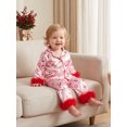 thumbnail image 5 of RUINIXCW Kids Toddler Baby Girl Christmas Silk Stain Pajamas Set Spring Fall Winter PJS Sleepwear Long Sleeve Button Down Collar Shirt Tops Pants Set, 5 of 10