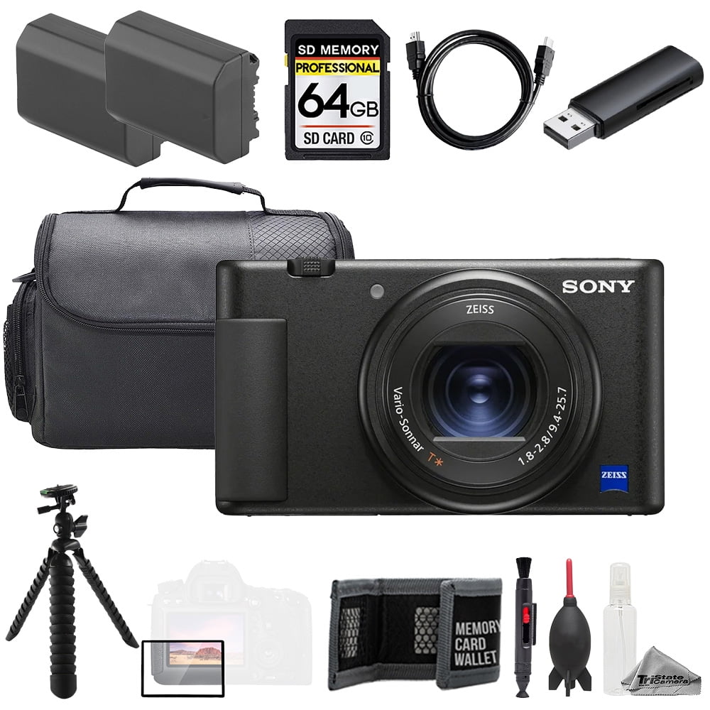 SONY ZV-1(海外版) & ハンドグリップ& バッテリーSDカード付! Sony ZV-1 Digital Camera (Black) + Extra Battery + 1 Yr Warranty