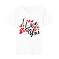 thumbnail image 4 of Pisexur T-shirt de la Saint-Valentin pour Femmes, Imprimé Amour, Manches Courtes, Col Rond, 4 of 5