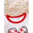 thumbnail image 4 of Suealasg Baby Girl Valentine's Day Outfits Clothes Toddler Girls Long Sleeve Heart Letter Print T-Shirts Tops Plaid Print Flare Pants 2Pcs Spring Valentine Party Clothing for Infant Girl, 4 of 9