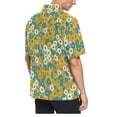 thumbnail image 3 of joogoo Men's Hawaiian Shirt Chrysanthemum Flowers Short Sleeve Casual Button Down Shirts M, 3 of 6
