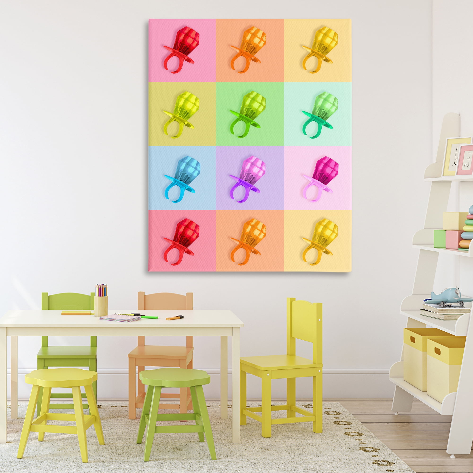 Stupell Industries Candy Gem Pop Grid Canvas Wall Art, design by LISH Creative