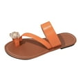 thumbnail image 3 of Womens Flip Flops Bohemia Beach Summer Flower Pearl Toe Loop Slip on Flats Sandals Vacation Dress Slides, 3 of 6