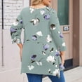 thumbnail image 3 of WTOBBY Women's Plus Size Floral Print Round Neck 3/4 Sleeve Tunic Top Loose Fit Casual Tee for Full Figure Fall Fashion Comfortable Wear,Multicolor XL, 3 of 5