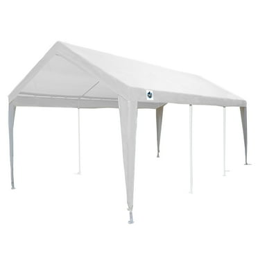 King Canopy 10' x 20' Polyethylene 180gsm Fitted White with White Leg Skirts Carport Canopy Cover