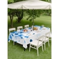 thumbnail image 3 of Outdoor Tablecloth with Umbrella Hole and Zipper, Blue Gradient Rectangle Table Cloth 52x70 Inch Waterproof Tablecloth, Abstract Polka Dots Vintage Modern Art Picnic Table Cover for Patio Camping, 3 of 7