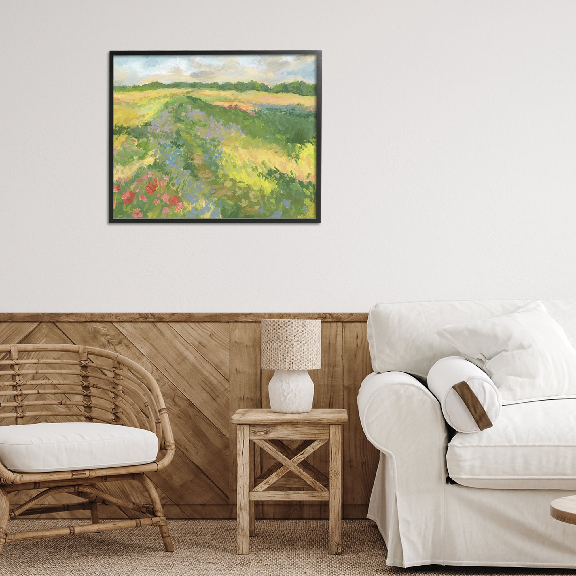 Stupell Industries Windswept Flower Meadow Black Framed Giclee Art, design by Victoria Barnes