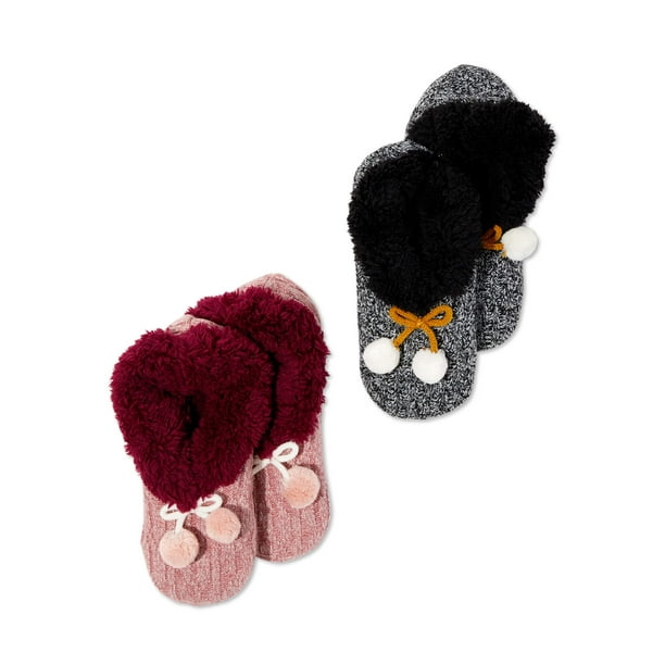Secret Treasures Women’s Ballerina Slipper Sock Cozies, 2Pack