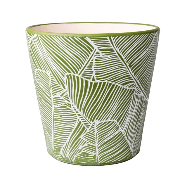 Hometrends Céramique Pot à feuille de 20.3 cm-Vert