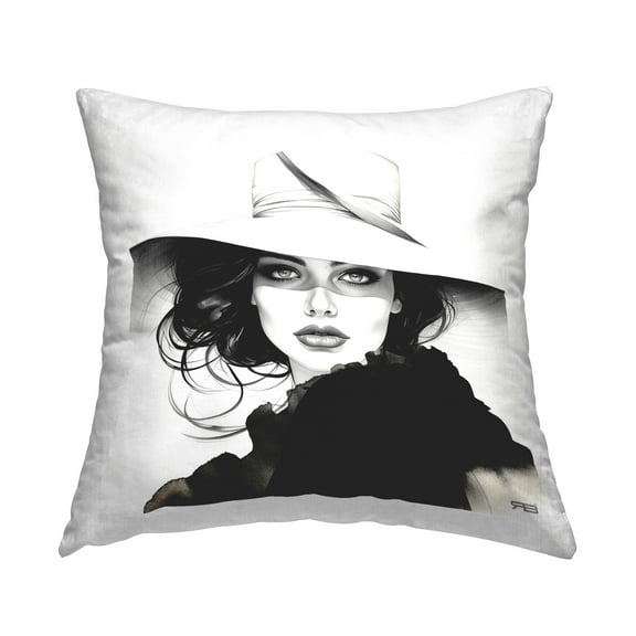 Stupell Industries Trendy Fierce Woman Decorative Printed Throw Pillow Design by RB
