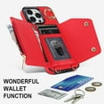 thumbnail image 3 of for iPhone 14 Pro Max Case Wallet with Strap for Women,Crossbody Lanyard and Wristlet Strap,Zipper Pocket,Credit Card Holder,Ring Stand,RFID Blocking Phone Wallet Cases(6.7 inch,Red), 3 of 18