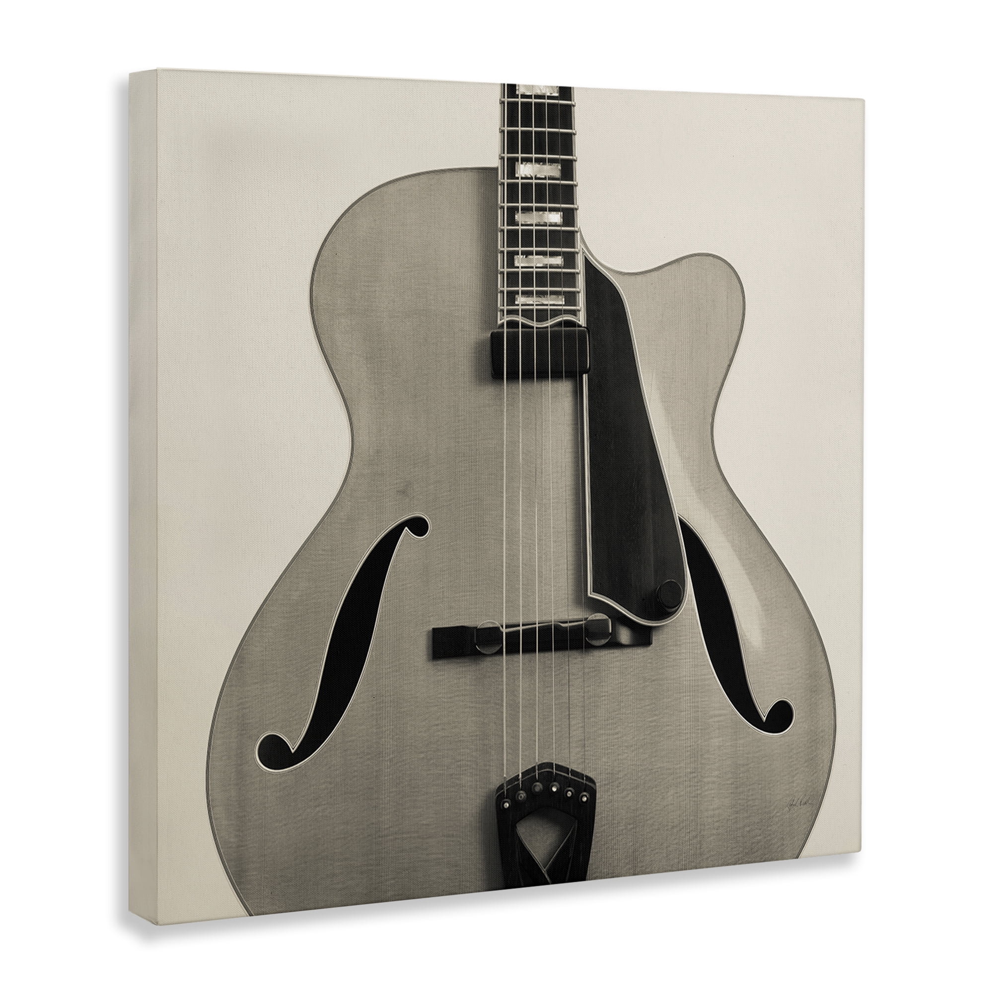 Stupell Industries Simple Chic Guitar Entertainment Photography Wrapped Canvas Art Print Wall Art, 30 x 30