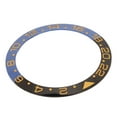 thumbnail image 5 of Inserto de bisel de reloj de cerámica, 38mm, Base azul y negra, accesorio de repuesto de anillo de bisel de reloj con dígitos dorados, 5 of 5