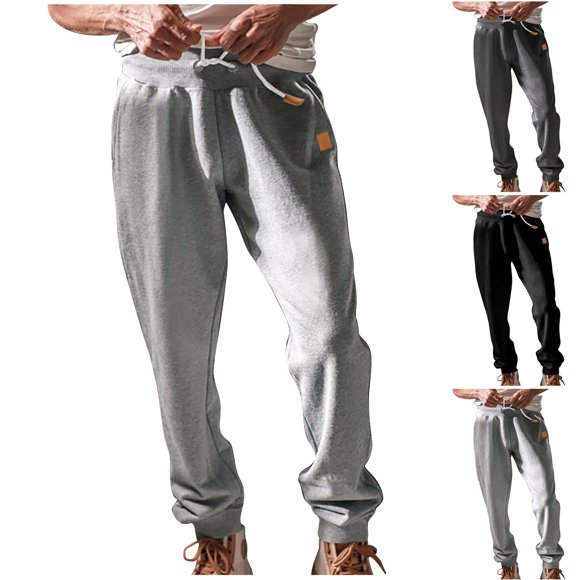 Men's Corduroy Pants Casual Drawstring Elastic Waist Relaxed Fit Bottoms for Work Daily Wear Home Lounge Vintage Streetwear Classic Mens Apparel | IhhxPro,Black S