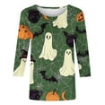 thumbnail image 5 of Enjoytime Halloween Women's Shirts Cute Printed Round Neck 3/4 Sleeve Plus Size Women Blouses Fall Winter Outfits 2025, 5 of 5