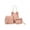 Pink, variant on Handbags Set 4Pcs Women Pattern Leather Handbag+Crossbody Bag+Messenger Bag+Card Package
