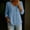 A1302 Blue, variant on Button Down Shirt for Women V Neck Long Sleeve Roll-Up Tab Sleeves Empire Waist Peplum Hem Relaxed Fit Casual Business Work Blouse Top