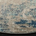 thumbnail image 3 of SAFAVIEH Madison Oscar Abstract Distressed Area Rug, Blue/Grey, 6'7" x 6'7" Round, 3 of 7