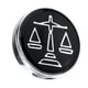 thumbnail image 3 of 2x Insignia negra forma forma forma Coll Pin justicia de hombres mujeres broche boda decoración Hugo Insignias de solapa de cuello, 3 of 9