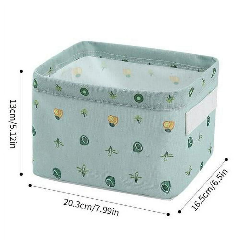 Small Canvas Storage Bins Mini Cute Foldable Fabric Storage Basket Box for Kids Toys Storage Baskets Home Decor Toy Organizer Hamper for Baby,Kids