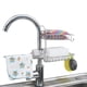 thumbnail image 5 of Estante de almacenamiento de grifo de acero inoxidable, organizador de Caddy para fregadero, soporte de esponja duradero, 5 of 14