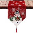 thumbnail image 1 of 2 EmbalarCamino de mesa navideño con copo de nieve y muñeco de nieve, camino de mesa para Navidad, vacaciones, cocina, decoración de mesa de comedor, 13 x 72 pulgadas, 1 of 5