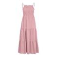 thumbnail image 7 of HAJWOH Dresses for Women Summer Dress Bohemian Spaghetti Strap Smocked Tiered Long Beach Sun Dresses Sleeveless Maxi Dress, 7 of 7