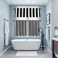 thumbnail image 3 of Black Striped Kitchen Curtains Sets for Windows 36 Inch Length, Modern Farmhouse Black and White Stripes Rod Pocket Window Treatments Tier Curtains and Valances Set for Bedroom/Bathroom, 3 of 8