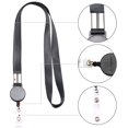 thumbnail image 4 of Lanière avec Support d'Identification (5 Pack) 20 Pouces Polyester Plat avec Enrouleur de Badge Rétractable et Support de Badge Vertical pour Bureau, École, Permis de Conduire (5), 4 of 4