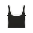 thumbnail image 4 of ATHLECHIC Women's Slim Fitted Crop Tank Top Color Block Square Neck Sports Camisole for Summer L Black, 4 of 5