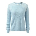 thumbnail image 4 of Wdgfv Office Pullover Sweater Women Women's Autumn Winter Casual Knitted Pullover Sweater with Fashion Lace Shoulder Stitching Detail for Comfortable Daily Wear, 4 of 8