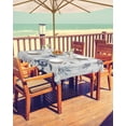 thumbnail image 2 of Ocean Sea Turtle Coastal Coral Beach Starfish Rectangle Tablecloth with Zipper,Waterproof Table Cloth with Umbrella Hole Patio Tablecloths for Outdoor Tables,Vintage Wood Board Spillproof Table Cover, 2 of 6