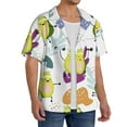 thumbnail image 4 of Easygdp Orange Green Avocado Men's Casual Short-sleeved Shirt with Pocket and Button Suitable for Beach Vacation Leisure - Small, 4 of 7